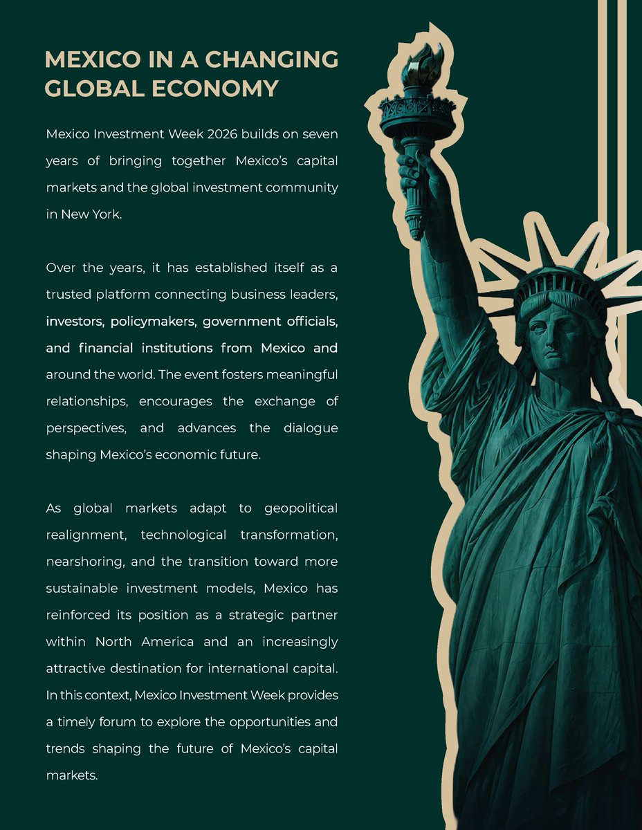 EmbaMexEsp's tweet photo. 🇲🇽 México Investment Week llega a Nueva York del 8 al 10 de septiembre. 🌎📈

Conoce las oportunidades que ofrece México para invertir y hacer crecer tu negocio.

#InvierteEnMéxico #MéxicoEstáDeModa https://t.co/9X8drJPbp4