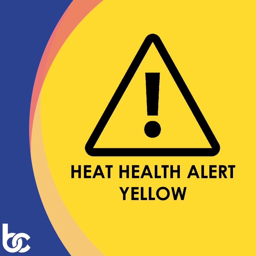 BandCHPCN's tweet photo. A Yellow Heat-health alert has been issued by the UKHSA, for the North West of England from now until 5 August 2026 at 09:00am.
More information can be found here: https://t.co/c6yXMlrF4C 

Tips on how to cope in a heat wave can be found here https://t.co/ZGQDCIdam4 https://t.co/qSmhQoHG4b