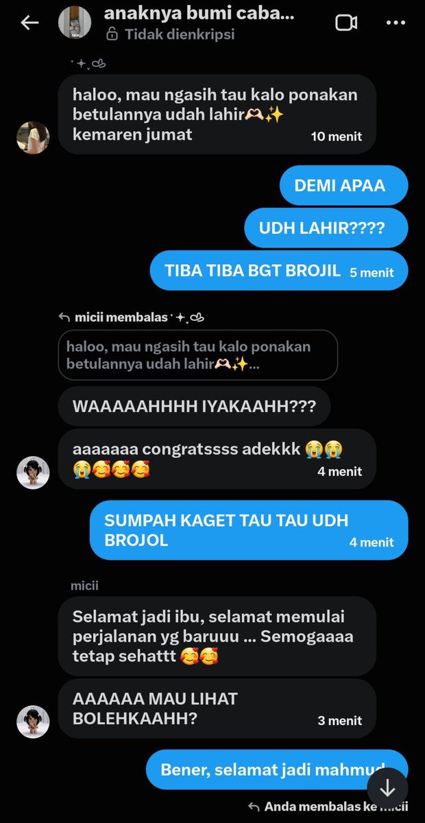 zigarettr's tweet photo. Bboleh nangis beneran ga (terharu anjir). Adek rp bgt nih, adek yg gua besarkan dengan kuota udah punya anak, ponakan ril bukan hasil download. Kamisnya masi nanyain ini itu soal cuti sama lahirannya, kita masi degdegan, LAH JUMATNYA MALAH UDAH LAHIR ❤️❤ https://t.co/KL13bYrJJz