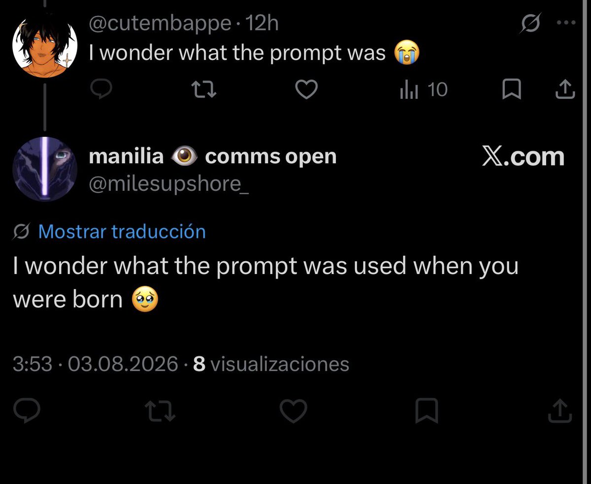 cutembappe's tweet photo. Our brain is gen fried from ai i obviously meant commission prompt not ai prompt but whatever https://t.co/U6xoCe6oSi