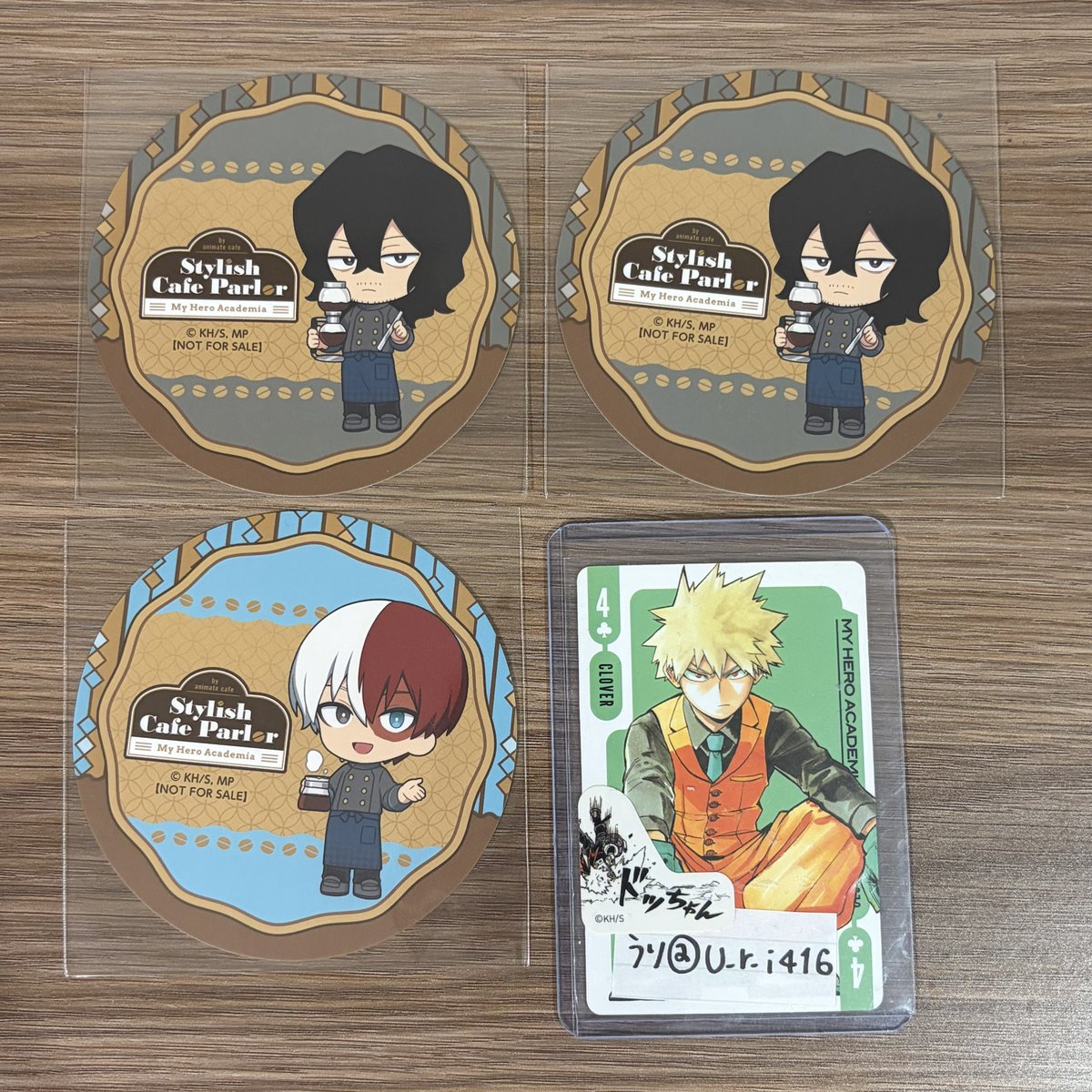 U_r_i416's tweet photo. 【交換】僕のヒーローアカデミア ヒロアカ アニメイトカフェ フォトカード 特典 コースター

譲：荼毘、ホークス、mr.コンプレス、トゥワイス、相澤消太、轟焦凍
求：フォトカード 爆豪勝己 https://t.co/ItWFRpx36F