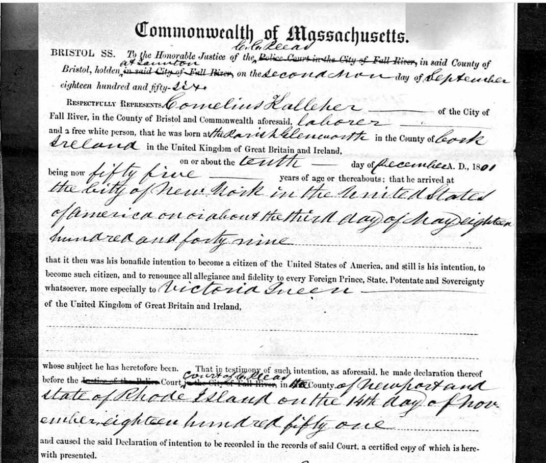 1_Stupid_Fuck's tweet photo. Someone emailed me this from their great, great grandpa. This matches up perfectly with the Naturalization Act of 1802. THIS IS FROM BEFORE THE "CITIZEN OF THE UNITED STATES" CLASS WAS BORN IN 1866. At this time a "citizen of the United States" was just a white citizen of a State.