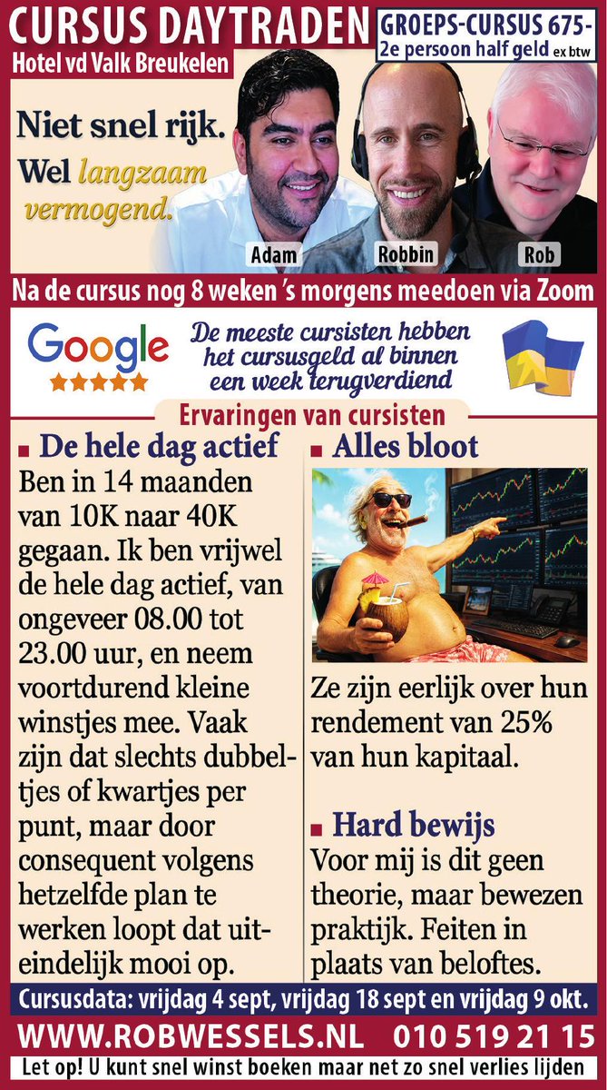 theRobWessels's tweet photo. #robwessels #daytraden #daytrading #cursusdaytrading #cursusdaytraden #cursus #daytrading #cursus #daytraden #aandelen #beurs #aex #dax #opties #beleggen #ayden #aegon #ahold #akzonobel #arcelormittal #asm #asml #asr #dsm #heineken #imcd #ing #kpn #nn #philips #prosus #randstad https://t.co/iYeJpfJ2Mo
