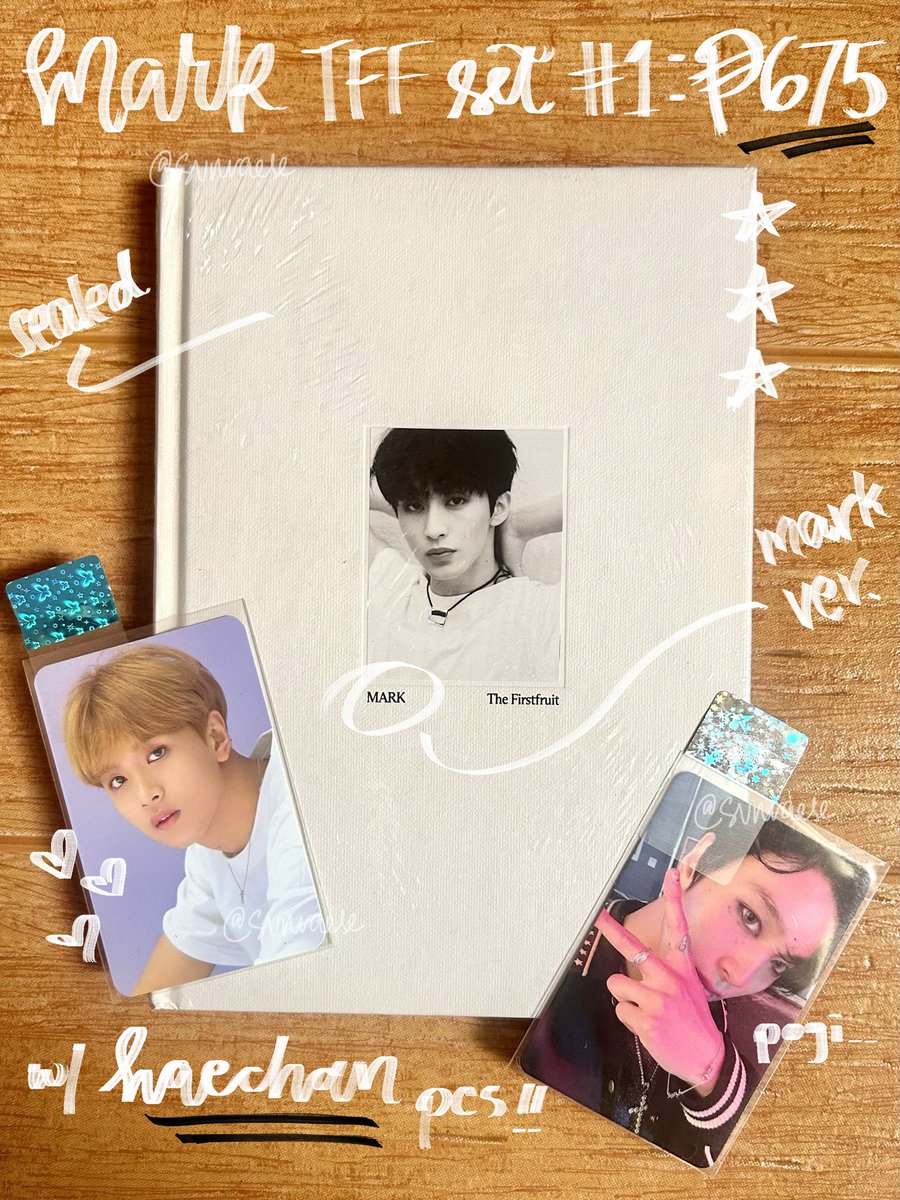 svnraese's tweet photo. wts mark firstfruit albums + nct pcs ph

• mark &amp; righteous ver (sealed onhand)
• ₱ on photos
• check alt for more info

# selling lfb version pb complete inclu photocard haechan istj target exclusive 6th anniv repackage we go up poster ktown4u pob renjun dream quest https://t.co/nlmKdS0wKJ