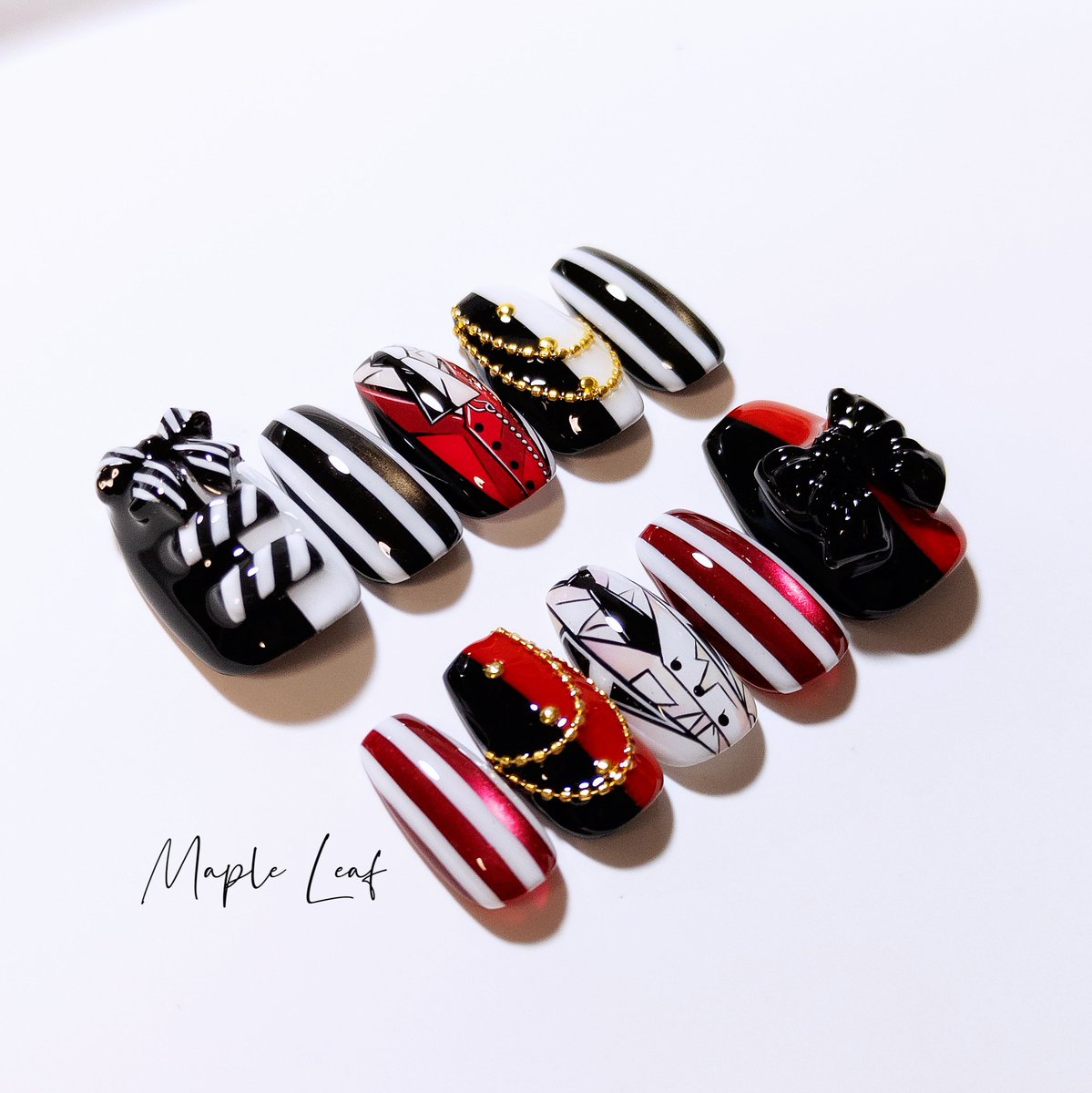 MapleLeafNails's tweet photo. 𝐧𝐞𝐰*⁡
.
悪魔執事と黒い猫
ベリアン・クライアン×ルカス･トンプシー
.
.
⁡ #ネイルチップ #ネイルチップ販売  #ネイルチップオーダー https://t.co/frxPj33GBB