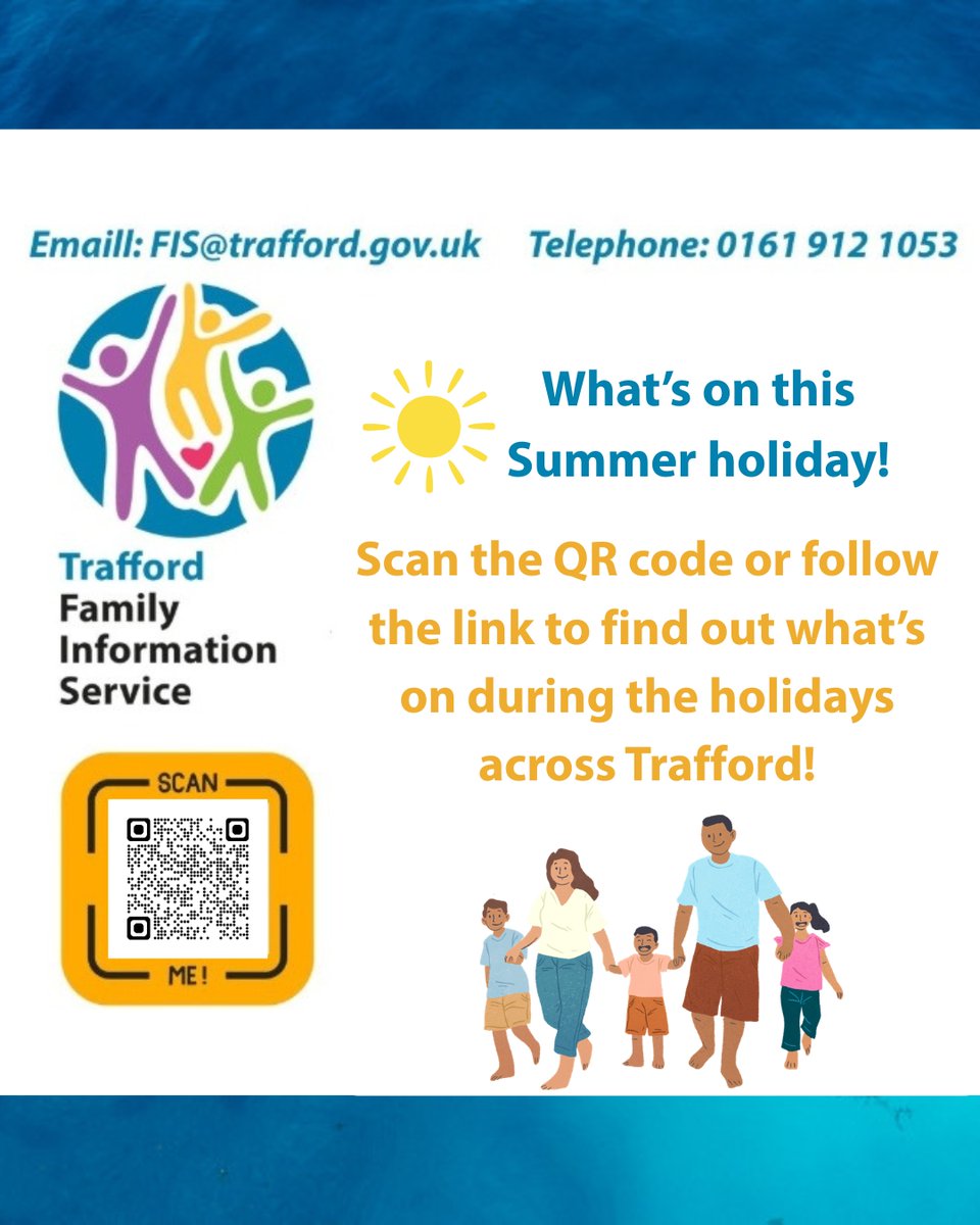 TraffordFIS's tweet photo. 🌞Find out what is happening locally for all the family to enjoy over the summer holidays🤩 Check out the What's on Guide by scanning the QR code or visiting the link 👇
https://t.co/IVoGqNbwRM https://t.co/ikU9OL4lM2