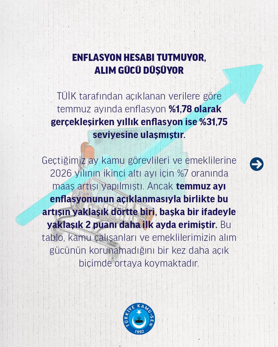 turkegitimsen's tweet photo. Türkiye Kamu-Sen olarak kamu görevlileri ve emeklilerimizin refah içinde yaşayabilecekleri bir gelir seviyesine kavuşmaları, yaptıkları fedakârlığın karşılığını alabilmeleri ve refahtan hak ettikleri payı elde edebilmeleri için mücadelemizi kararlılıkla sürdüreceğimizi bir kez daha kamuoyuyla paylaşıyoruz.