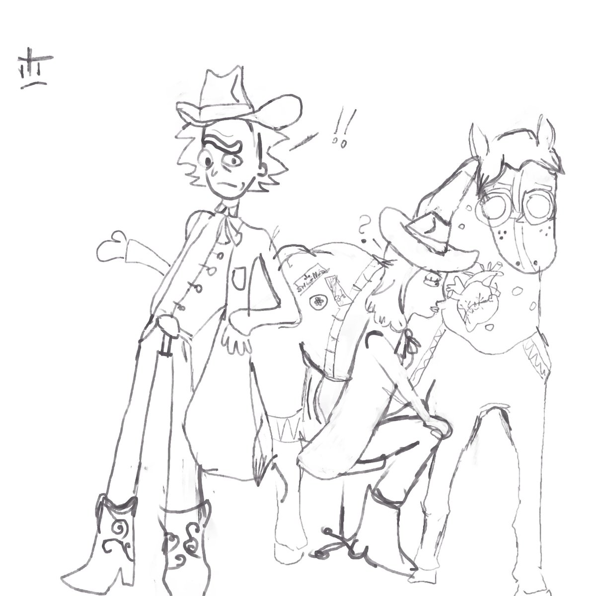 totallynotsiqma's tweet photo. #WIPㅤ 

the concept of space cruiser being a horse in cowboy universe and beth having to deal with it instead of rick 😭

im still learning how to sketch in krita help
#rickandmorty https://t.co/LWi2eplOZn