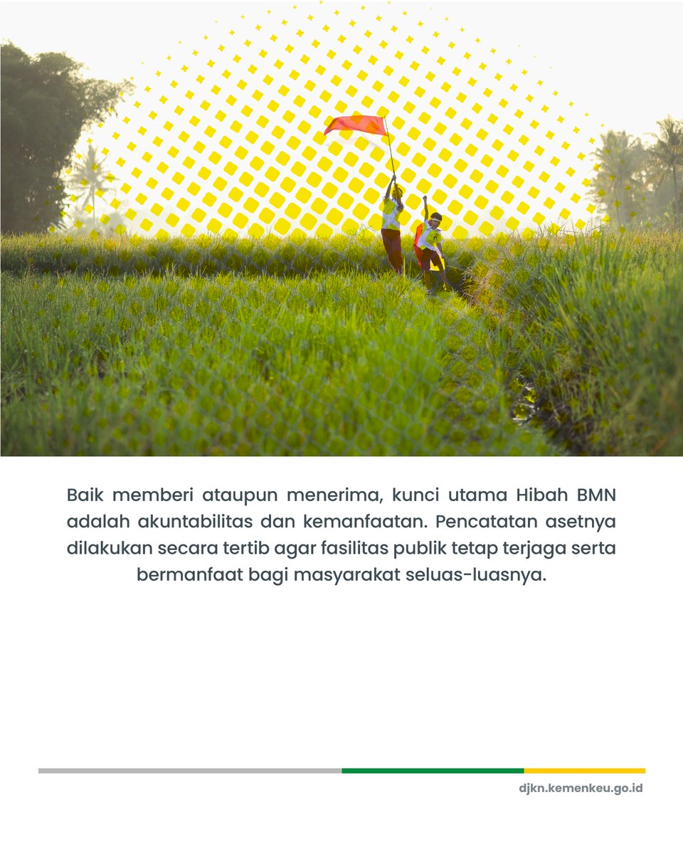 DitjenKN's tweet photo. Dengan melakukan hibah, diharapkan kebermanfaatan aset dapat terasa seluas mungkin.
Jadi, pernah lihat fasilitas umum di daerahmu yang merupakan hasil hibah BMN? https://t.co/kFkR785iVo