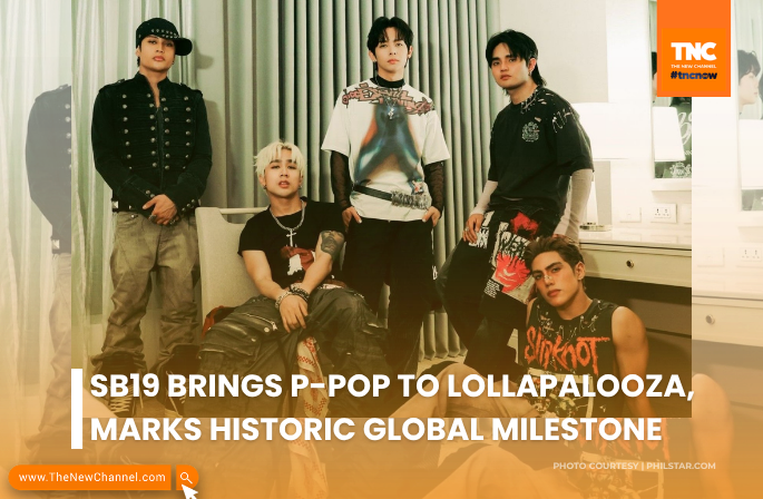 tnc_now's tweet photo. 🇵🇭 #onTNC | History made!
SB19 becomes the first Filipino act to perform at Lollapalooza, bringing P-pop and Filipino pride to one of the world's biggest music festivals. 🌎✨

Read more: https://t.co/0fQIm9eYon

#SB19 #Lollapalooza2026 #PPOP #OPM #ATIN #TNCNow https://t.co/7Me07doe5g