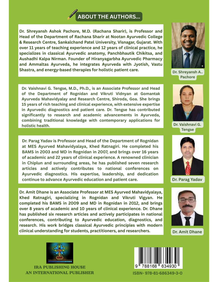 spuvsn's tweet photo. Nootan Ayurvedic College &amp; Research Centre, Sankalchand Patel University, proudly announces the publication of two new international books by IRA Publishing House, contributing to the advancement of Ayurvedic knowledge and research.
#NootanAyurvedicCollege #Ayurveda https://t.co/1ZbmCZs370