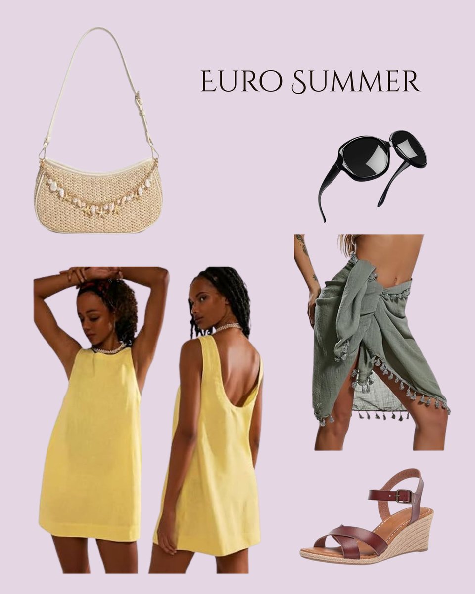 rovefinds's tweet photo. Pack light, look expensive 🧵

5 Euro summer essentials:

Linen mini dress
Raffia shoulder bag
Espadrille wedge sandals
Oversized square sunglasses
Beach sarong cover-up

Full list 👇
https://t.co/4RA9W7vrYB https://t.co/n14bmA3ANm