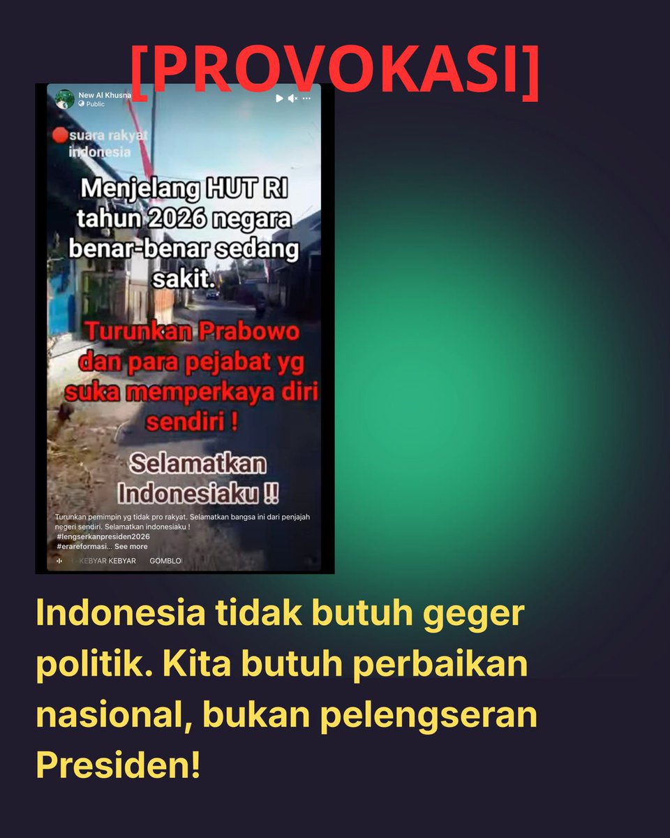 EPadang37580's tweet photo. Provokasi bukan solusi, kerja nyata dan kesatuan yang membawa kemajuan negeri. #PrabowoDidukungRakyat #TolakPerpecahan #BangunBersama https://t.co/kiCqgKPWtV