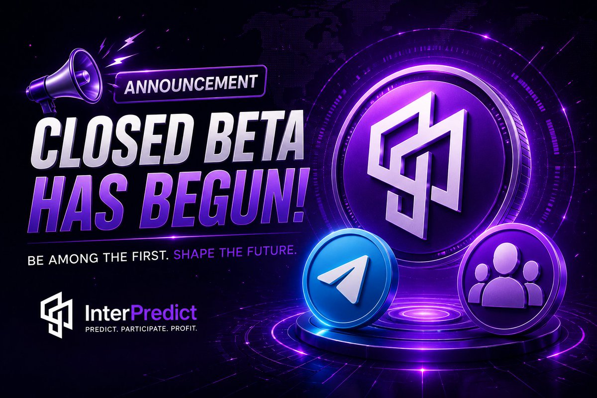 InterPredict's tweet photo. 🚨 The InterPredict Closed Beta Has Begun!

The first 50 users who completed all the required tasks will be added to our Closed Beta Testing Group on Telegram.

📩 Final Step

Message https://t.co/GHPnm8rA8j with:

Your X (Twitter) username
Your wallet address
to complete your whitelist application.

⚠️ Important: Only users who have successfully completed all campaign tasks will be verified and added to the beta group.
