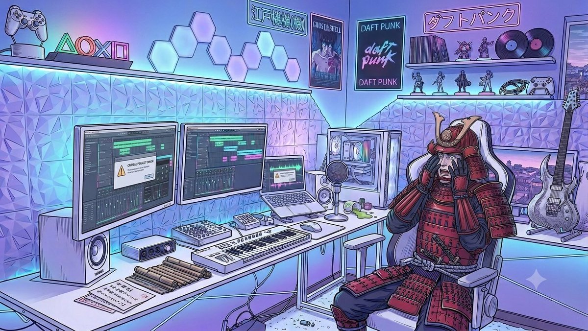 CyberSAMURAI777's tweet photo. 何だかJ-POPを作るのが一番難しいんじゃね？
と気づいた。
楽器も装飾もどんだけ〜？って感じよな😱

世界のチャートを見たって、日本のガラパゴス進化は凄まじいわ！

#DTM初心者
#DTMerさんと繋がりたい https://t.co/vhRYC31bdC