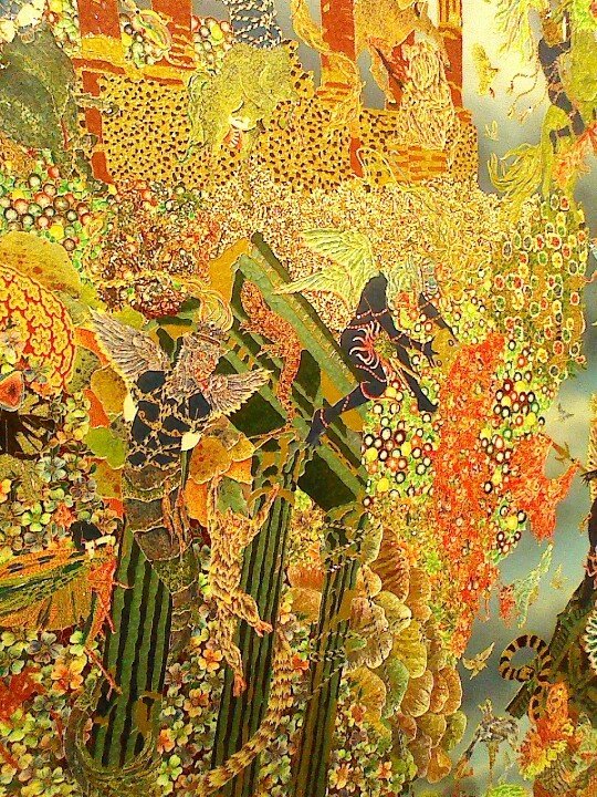 Panangelus's tweet photo. Absence of God VII.
Acrylic, glitter, enamel &amp; rhinestones on board. 2009.
🎨 Raqib Shaw. https://t.co/Lf5GyUZQkq
