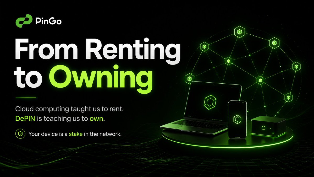 PinGoAI's tweet photo. Cloud computing taught us to rent.

DePIN is teaching us to own.

Your device isn't just hardware anymore,

It's a stake in the network 🐰 https://t.co/suAmxw5Z5Z