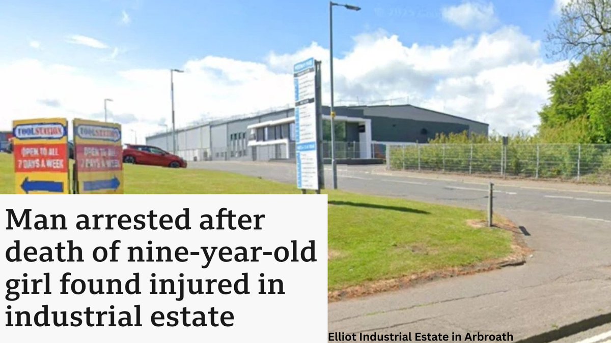 Wommando's tweet photo. SCOTLAND🏴󠁧󠁢󠁳󠁣󠁴󠁿: A 35YO man has been arrested following the death of a 9YO girl found seriously injured at an industrial estate in Arbroath.

Police were called to Elliot Industrial Estate at 12.02am today. The girl was taken to hospital but later died. 

What's happened here?💔 https://t.co/Chj1wXlvfJ