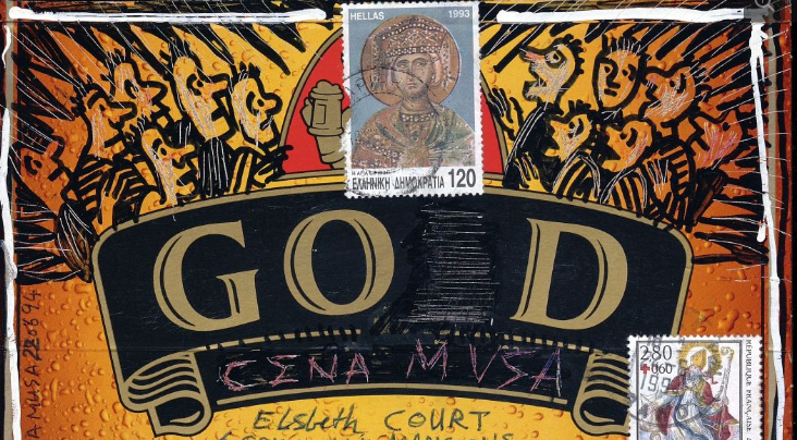 SOAS_SpecColl's tweet photo. Example of mail art by Hassan Musa. These small-scale works are sent through the regular mail as “free art” to surprise friends and all persons who glimpse at them along the way and afterwards #EYASurprise #https://archives.soas.ac.uk/records/MS_381333 https://t.co/7ROugMZuAo