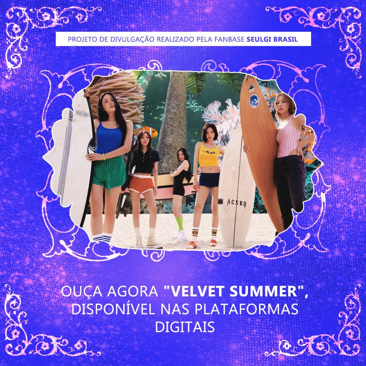 vermelhovelcro's tweet photo. 🌊 RED VELVET está de volta com seu novo mini álbum de verão <VELVET SUMMER>. Ouça na sua plataforma digital favorita! 🧜‍♀️

🔗 | https://t.co/qB93hYhHK4

Para mais informações sobre a Seulgi, siga: @SeulgiBrasil https://t.co/9gPBdcly0i