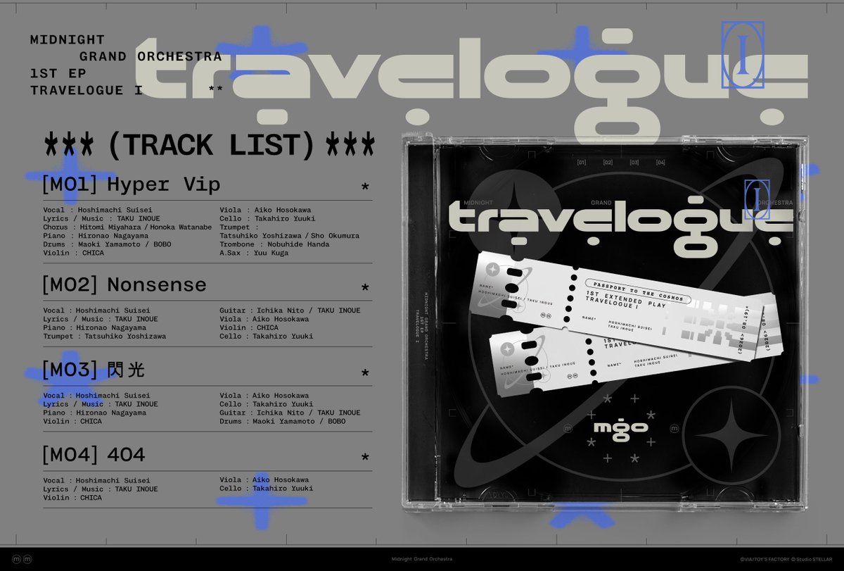 M_G_Orchestra's tweet photo. 2026.8.19(Wed) Digital Release
1st EP『Travelogue I』

TRACK LIST
[M01] Hyper Vip
[M02] Nonsense
[M03] 閃光
[M04] 404

Pre-add / Pre-save
https://t.co/5bQfz95Ks1 https://t.co/0DpgcjM8Kl