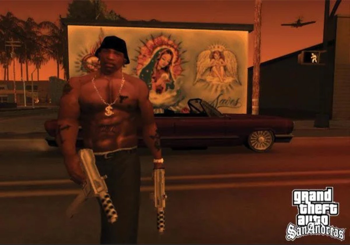BleshaGamer's tweet photo. Unpopular opinion: 

GTA San Andreas is way better than GTA 5 https://t.co/mjTxpsbnZy