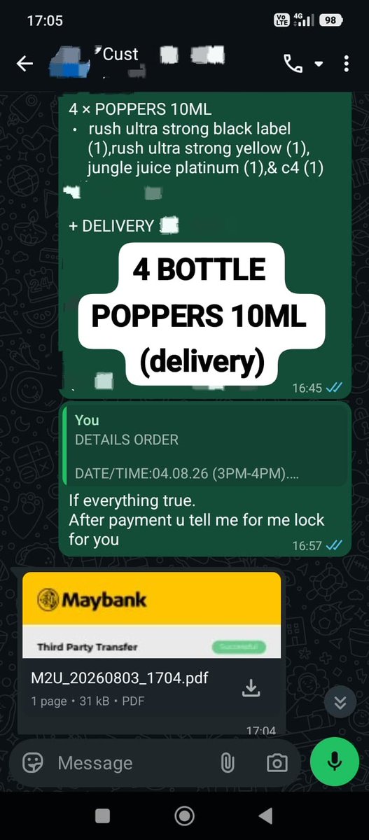AbgSeller's tweet photo. THANK YOU FOR ORDERING AND THANK YOU TRUST MY SERVICE TO. 😘

✅ POPPERS 10ML.

🚚 DELIVERY/COD: KUALA LUMPUR &amp; SELANGOR.

📮 POSTAGE: MONDAY - FRIDAY.

(Link Order At My Bio...Thank You) https://t.co/PBg07OkKlS