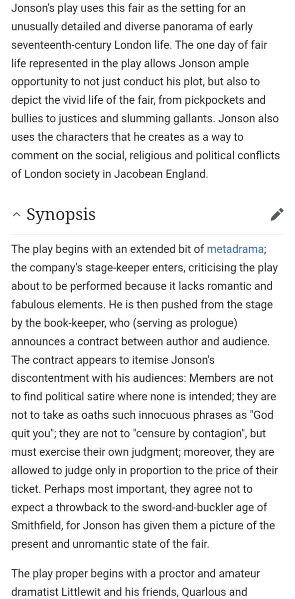 Zerothletter's tweet photo. A Jacobean comedy in 5 acts. Staged on 31 October 1614 at the Hope Theatre by the Lady Elizabeth's Men company. Written 4 years after The Alchemist, 5 after Epicœne, or the Silent Woman, 9 after Volpone, it is in some respects the most experimental of these plays. https://t.co/XU132e1Jaw