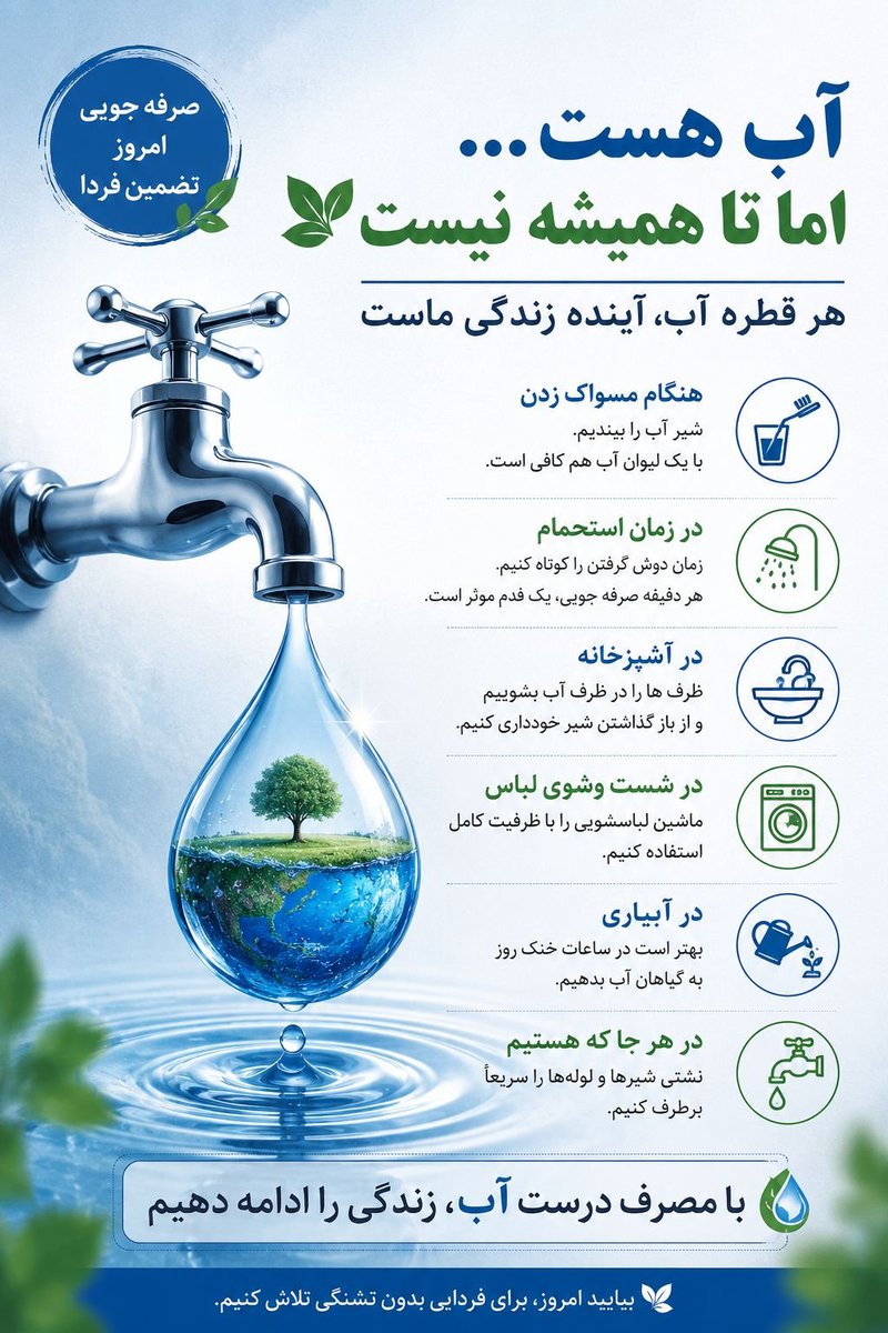hmydrda1663's tweet photo. ▫️آب هست .....

⭕️ اما تا همیشه نیست!

#همیار_انرژی https://t.co/h3Y7RvyMVx