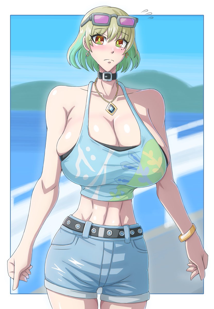 Hannya_unknown's tweet photo. おそろしく乳のデカい流星アーシュを描いてしまった。

 #ハミ乳の日 https://t.co/ErMvIRieww