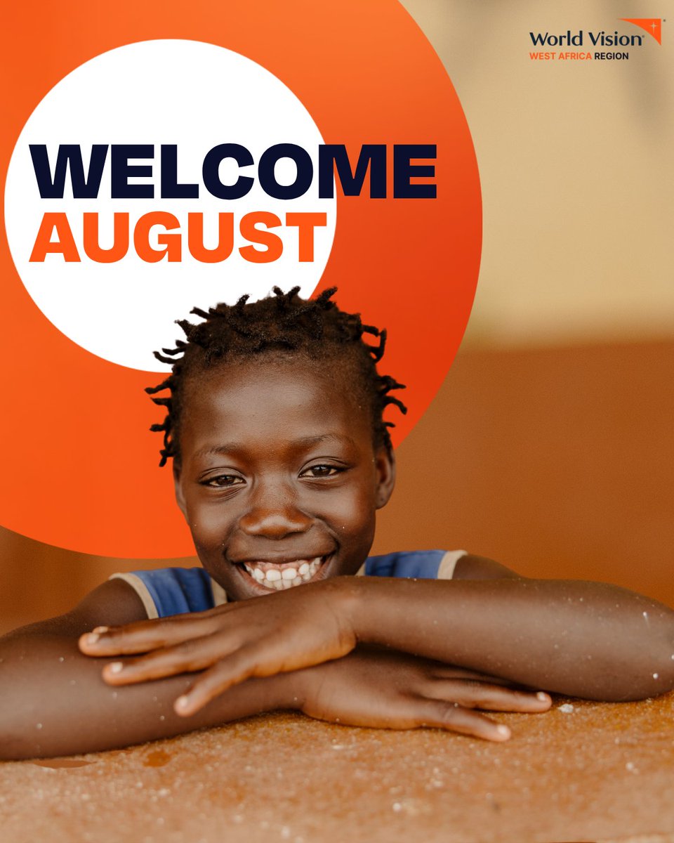 WorldVisionWARO's tweet photo. New month. Renewed purpose. Amplified impact.
Wishing you all a meaningful and fulfilling August.
#Hope #Impact #TogetherForChildren #WeWorldVision https://t.co/RFNVFmOL8h