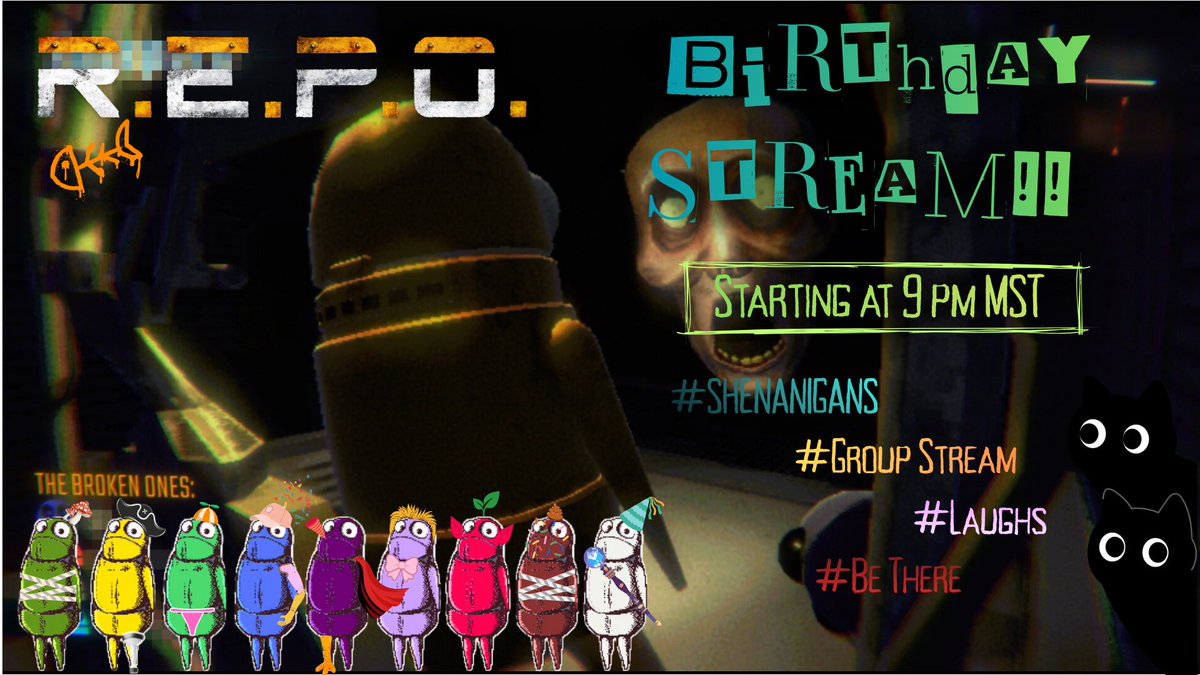 Danicryptid's tweet photo. 🥳Birthday Stream!!🥳

August 3, 2026 @ 9 PM MST!

Group Stream with friends! Come join the fun! 

#REPO #horrorgame #cozyvibes #Videogame #HorrorFam #Gameplay #Streamer #chill #friends #Horror #rpg #birthday #birthdaystream #fun https://t.co/WZs34nRBNY