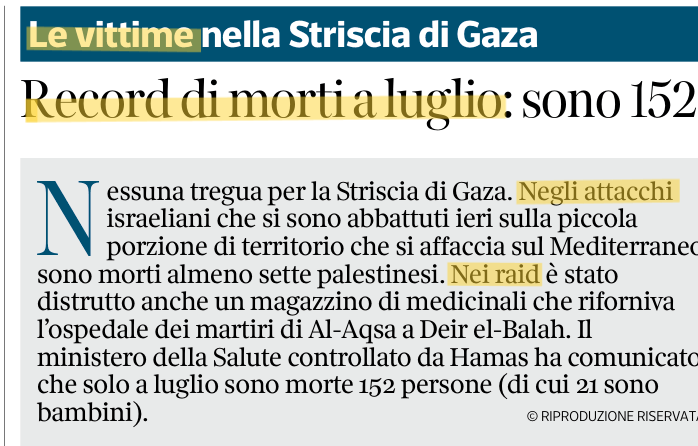 rafforiani's tweet photo. A Gaza continua lo sterminio. Negli ultimi 2 giorni ISR ha distrutto un deposito di medicine e massacrato decine di civili. @Corriere scambia la strage per le Olimpiadi e parla di record. Non sono i raid che ammazzano, sono i palestinesi che muoiono NEI raid. #GazaScortamediatica https://t.co/JmLxXZvAyc