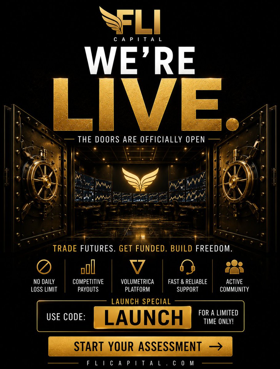 RicosWay's tweet photo. I can't believe the time is finally here.

Late nights. Countless emails. Constant testing. 

But today, all of that work becomes real.

FLI Capital is officially LIVE.

If you've been waiting to trade with us, today's the day.

See you inside.

https://t.co/PEAdP8Mcj7 https://t.co/S0tqX09Tek