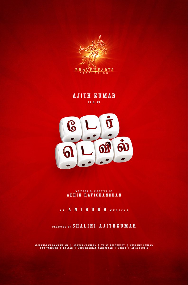 Adhikravi's tweet photo. 34 years of breaking barriers, inspiring millions, and redefining stardom. A journey built on passion, perseverance, and unmatched charisma-💥🎲 #DareDevil 🎲💥 is here , This is going to be very Special❤️🙏🏻 Thank you My Sir🙏🏻 #Ajithkumar sir for the Trust & Support❤️🙏🏻Thank you Producer #Shalini mam❤️🙏🏻 #BraveHeartsProduction @anirudhofficial sir❤️🙏🏻 @SureshChandraa sir❤️🙏🏻 @AbinandhanR @editorvijay @supremesundar #Subbhunaarayan @itsanuvardhan @kayoas13 @valentino_suren @Donechannel1 @AMBANINSK