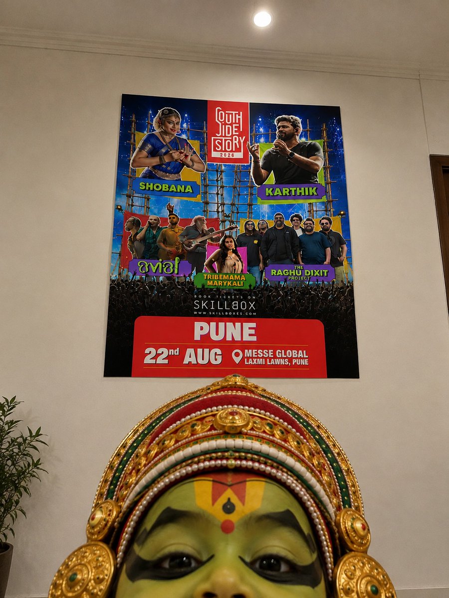 RedFMIndia's tweet photo. Pune! Even Baby Kathakali knows where you’ll be on 22nd August❤️

South Side Story is coming to your city with the biggest celebration of South Indian music, food &amp; culture!

🎟️ Tickets are live: https://t.co/ToGfH3AGDc

#SouthSideStory #SSS2026 #Pune https://t.co/4nPHaKjUm2