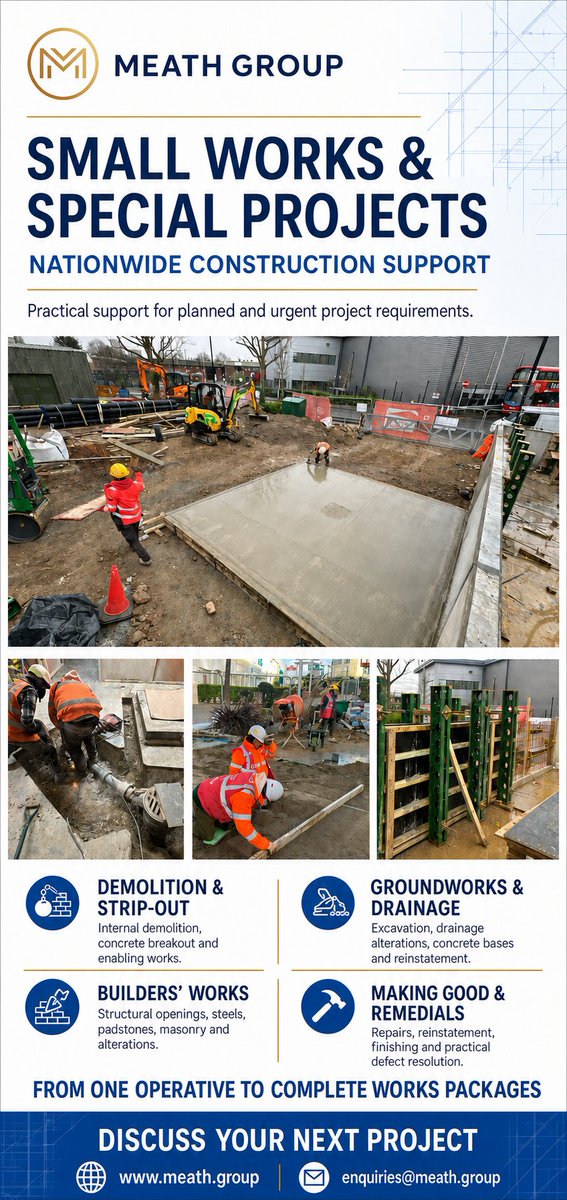 meath_group's tweet photo. #ConstructionSupport #SmallWorks #SpecialProjects #NationwideService #Groundworks #DrainageSolutions #DemolitionWork #BuildersWork #ProjectSupport #MeathGroup https://t.co/cUw09ii3xM