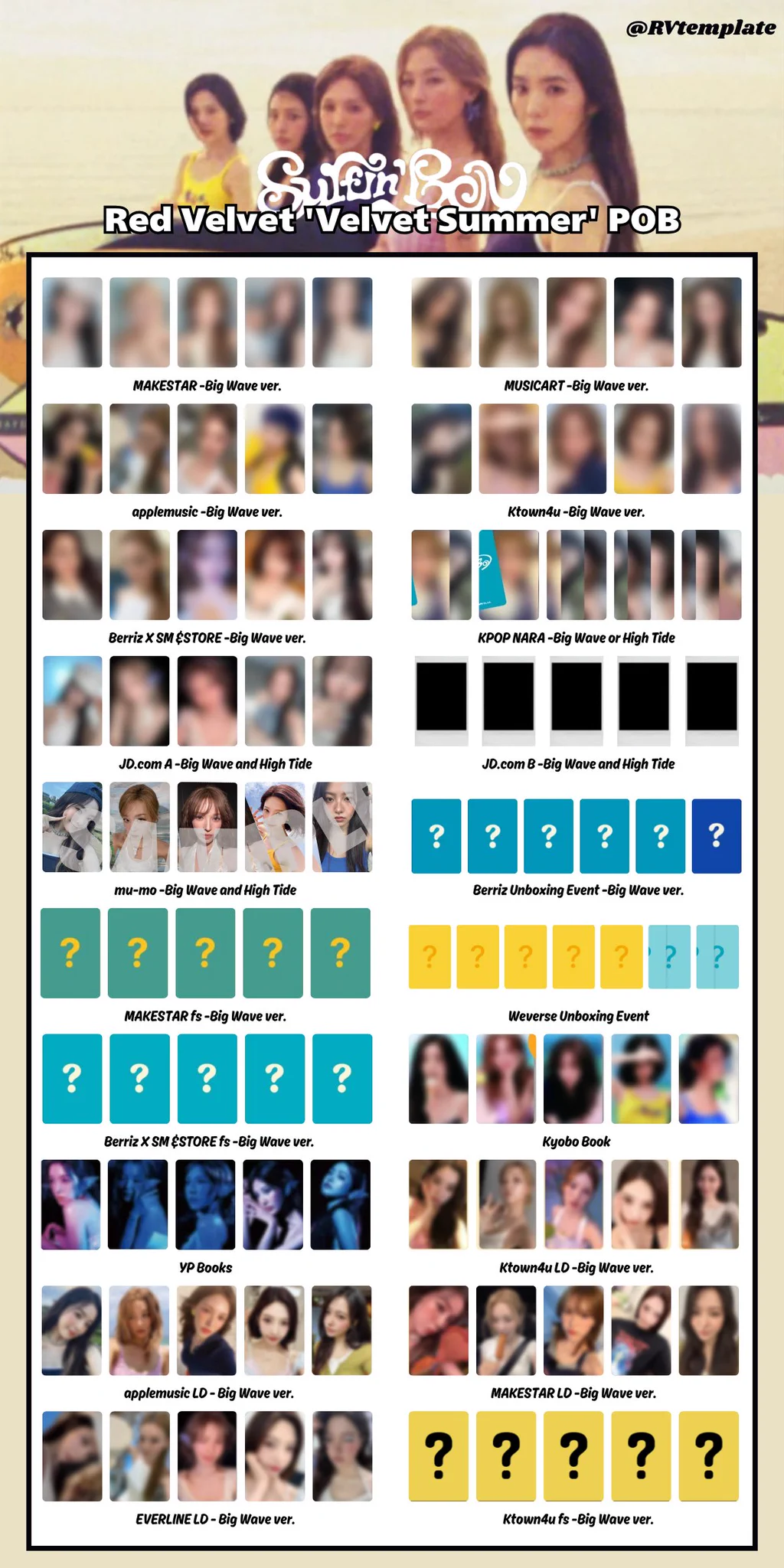 RedVelvet レドベル トレカ Gmarket スルギ Red Velvet template в X: „Red Velvet Summer mini album 'Velvet