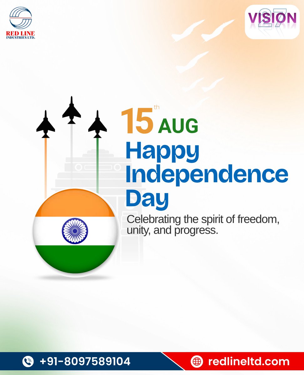 PowderCoatingRL's tweet photo. 🇮🇳 Happy Independence Day!

Celebrating the spirit of freedom, unity, and progress. Wishing everyone a proud and joyful 15th August.

Jai Hind! 🇮🇳

📞 +91 80975 89104
🌐 https://t.co/zYX2wYp9Ws
#HappyIndependenceDay #India #MadeInIndia #RedLineIndustries https://t.co/mS7cb3pSzt