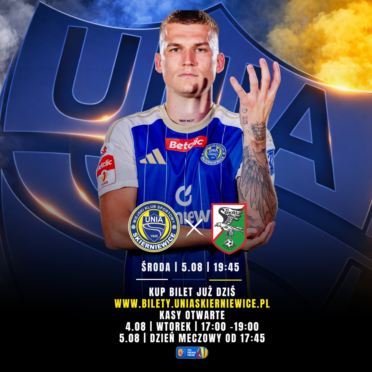 uniaskcofficial's tweet photo. ⚔️ W środę przy P8 o godz. 19:45 gramy rundę wstępną @pucharpolskipzpn  🏆 Rywalem @sokolkleczew

[🎟️ BILETY] Trwa internetowa sprzedaż biletów na to spotkanie.https://t.co/py2qub4fjq

[ℹ️ KASY] otwarte 4.08  (17 - 19)| 5.08 od 17:45!

Bądźcie z nami! 🤍💙💛 https://t.co/zWyzHYFgOk