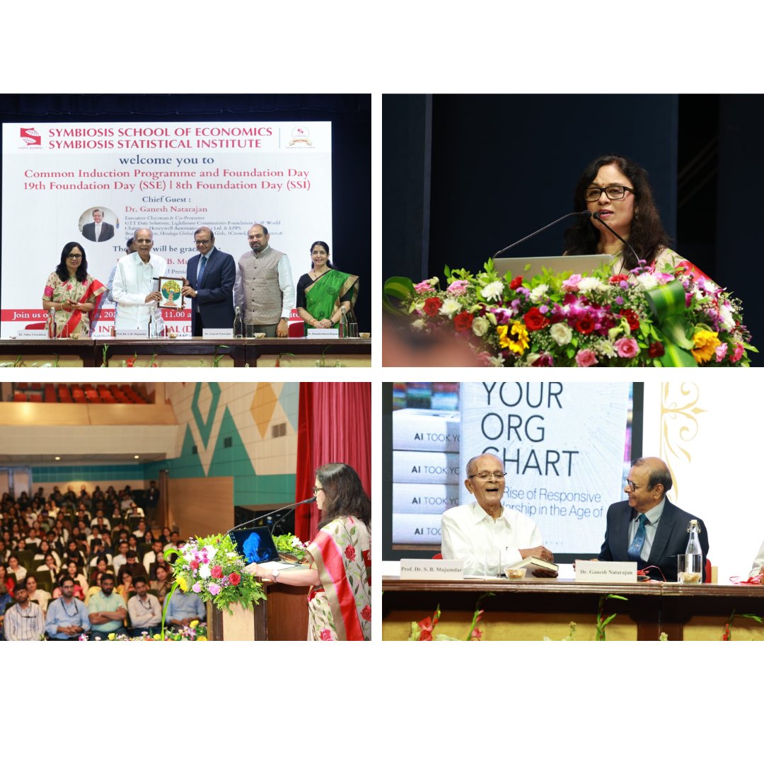 vidya_symbiosis's tweet photo. It was a pleasure to attend the Foundation Day & Induction Ceremony of Symbiosis School of #Economics (SSE) and Symbiosis #Statistical Institute, Pune (SSI), and a moment of immense happiness and pride as we celebrate 19 years of SSE and 8 years of SSI. @symbiosistweets https://t.co/l7qZUGDWMi