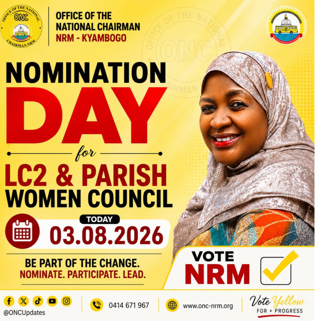 SsemudduIvanz's tweet photo. 📢 Nomination Day 2026
Today, 3rd August 2026, candidates for LC2 and Parish Women Councils are being nominated across the country.
A step towards strengthening grassroots leadership and community participation.
#NominationDay #VoteNRM #ONCUpdates https://t.co/LQj6tKB4g3
