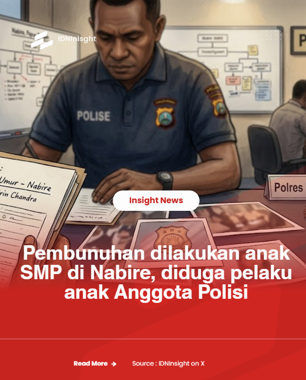 IDNInsight's tweet photo. 📍Anak Polisi Lolos dari Hukum? Kasus Tragis Chelsea Katrin di Nabire Akhirnya Terkuak!

Korban & Peristiwa, Chelsea Katrin Chandra tewas secara mengenaskan akibat tindakan kekerasan fatal di Nabire, Papua Tengah.

- Pelaku utama terungkap merupakan anak di bawah umur (berinisial A, usia 14 tahun).
- Isu Anak Polisi beredar spekulasi kuat di masyarakat bahwa orang tua pelaku adalah anggota kepolisian, memicu kekhawatiran publik soal potensi intervensi hukum.
- Polres Nabire menegaskan penanganan kasus berjalan transparan, tanpa tebang pilih, dan tanpa perlakuan khusus.
- Pelaku dijerat pasal pembunuhan berencana melalui Sistem Peradilan Pidana Anak (SPPA) tanpa opsi diversi (penyelesaian di luar pengadilan).