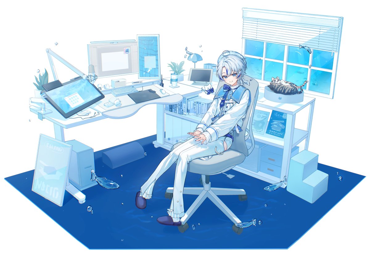 A0mzn1's tweet photo. desk setup🫧 https://t.co/8eIeDIfdQu