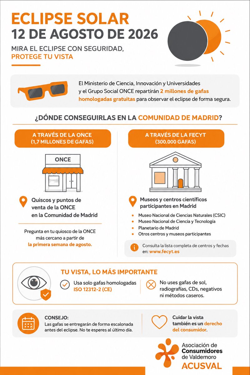 ACUSVAL's tweet photo. Se viene eclipse solar 🌞¿Estas preparado? https://t.co/SSSX2Zo48F