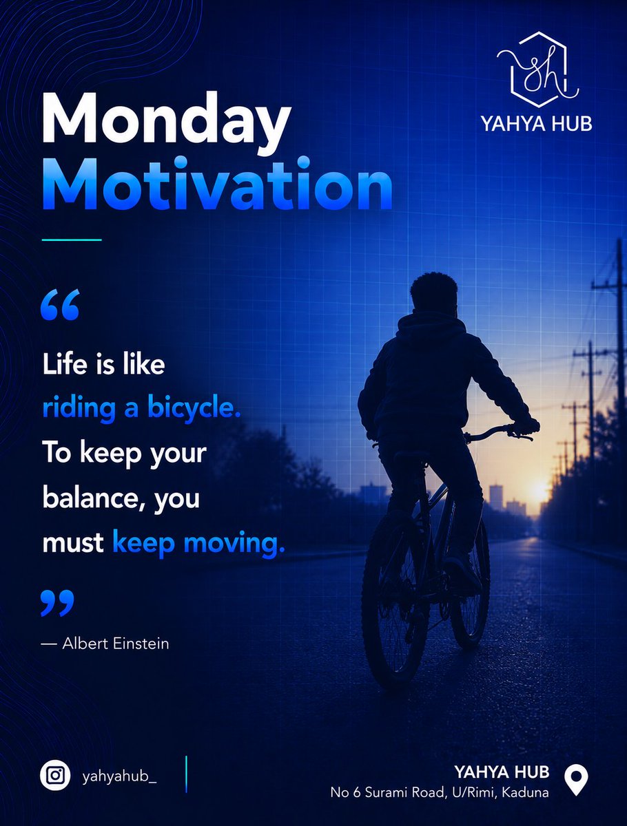 YahyaHub's tweet photo. Keep moving. 🚴

Progress isn't about moving fast—it's about not giving up.

Every lesson learned, every skill built, and every small step forward brings you closer to your goals.

Have a productive week ahead. 💙

#MondayMotivation #YahyaHub https://t.co/8VjwYGZRzn