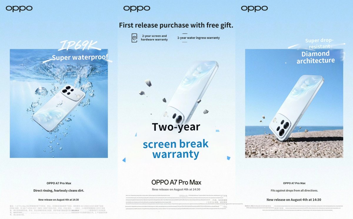 rajAnoop_'s tweet photo. Oppo A7 Pro Max
꩜ IP69K Water & Dust Resistance 🚿
꩜ Ultra Diamond Architecture for Stronger Durability
꩜ 2 Year Screen Breakage Warrenty
#oppo #oppoa7pro https://t.co/fRASXCKvnF