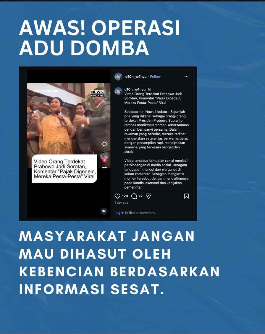 EPadang37580's tweet photo. Waspada operasi adu domba yang dibangun di atas informasi sesat. #KabinetBekerja #LawanDisinformasi #JanganTerprovokasi https://t.co/SWnzyPNIHF