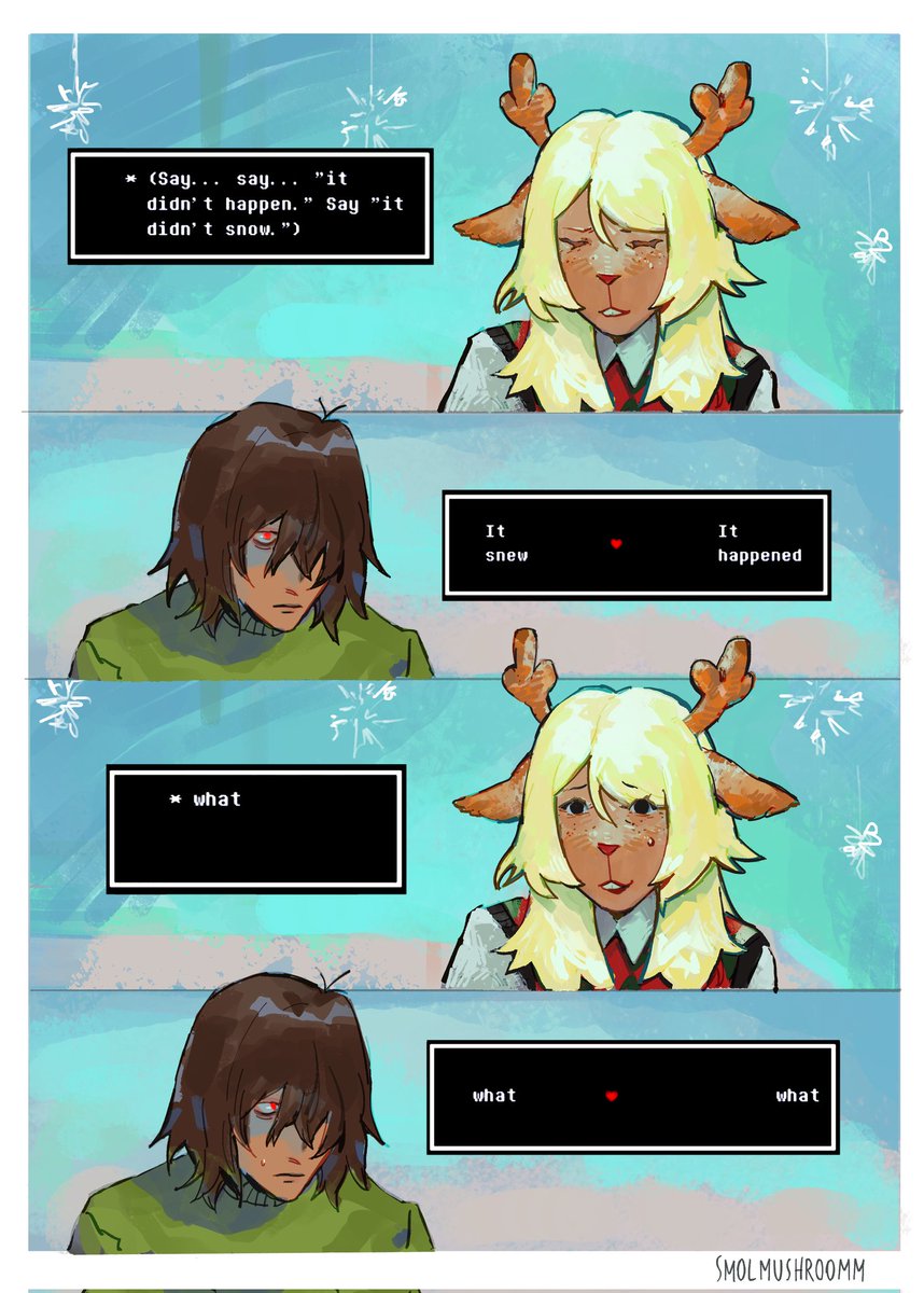 smolmushroomm's tweet photo. It snew
[Deltarune] https://t.co/zUuChs4nEI