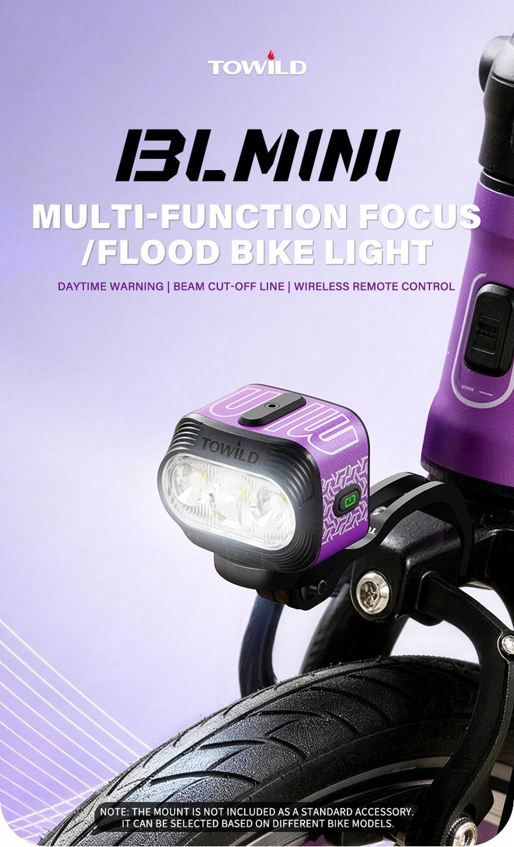 TowildSports's tweet photo. TOWILD-BLMINI

🔥 800LM high output 
💡 Dual beam optical system 
🌙 Anti-glare cutoff design  

From everyday rides to nighttime adventures,
BL MINI is designed to support every journey with confidence.

Which color would you choose? 🖤❤️🧡💜🩷
#towild #towildblmini #bikelight https://t.co/NE7Uchb6ow